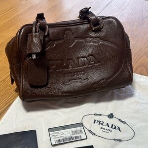 PradaCaffe Dark Brown Leather Bag